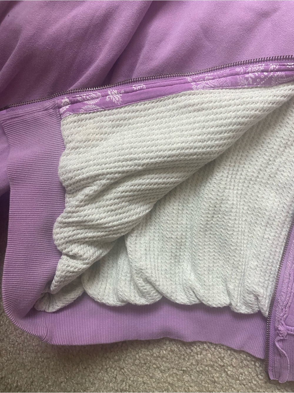 Free People By Your Side Lined Hoodie Sweatshirt Lilac Large - Picture 5 of 8